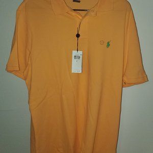Orange, Ralph Lauren classic fit, mesh polo, large